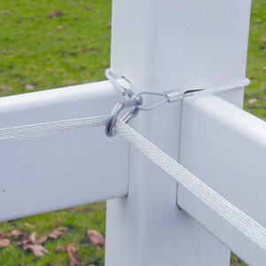 A photo of an inside corner for electric fence.