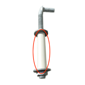 A PVC sleeve is circled in red showing what is being sold by Gardner Fence.