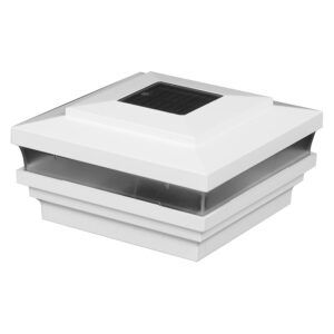 A solar cap for fencing that lights up at night.