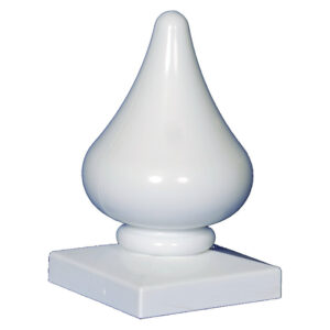 A teardrop shape cap for fencing.